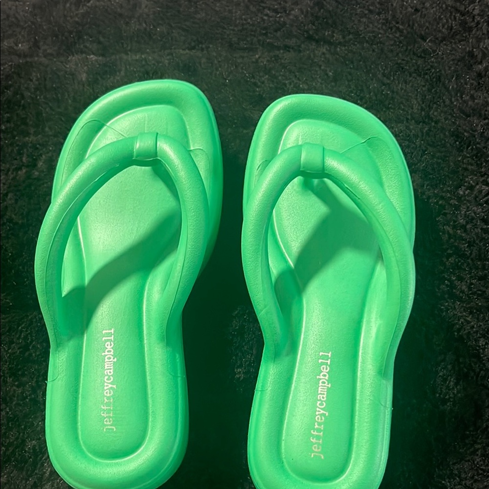 Jeffrey Campbell Green Flip-Flop Sandals